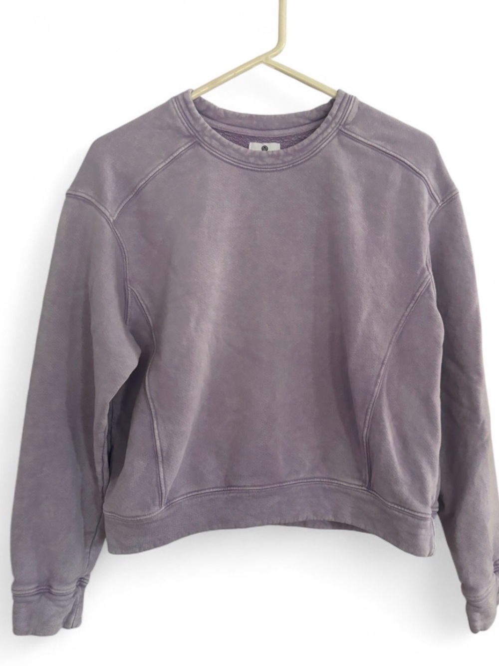 Sundry Anthropologie Cropped Boxy Purple Crewneck Sweatshirt Size 1/Small